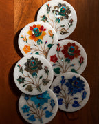 Mughal Multicolored Inlay Coaster Set - Che Cose Belle