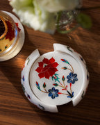Mughal Red Flower Coaster Set - Che Cose Belle