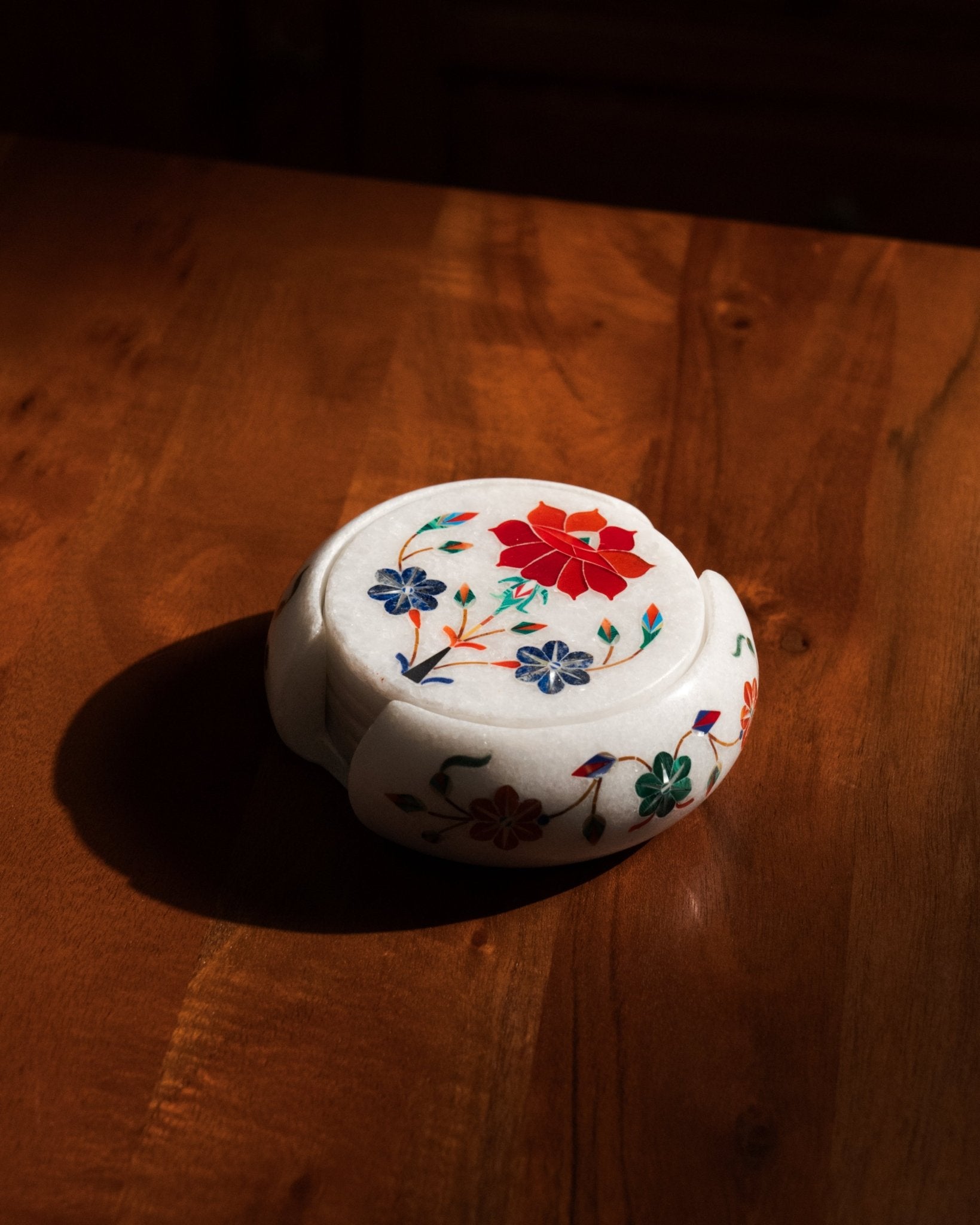 Mughal Red Flower Coaster Set - Che Cose Belle
