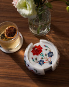 Mughal Red Flower Coaster Set - Che Cose Belle
