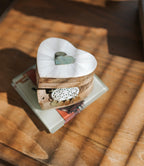 Mukhendu Heart Keepsake Box - Bone, Brass Inlay - Che Cose Belle