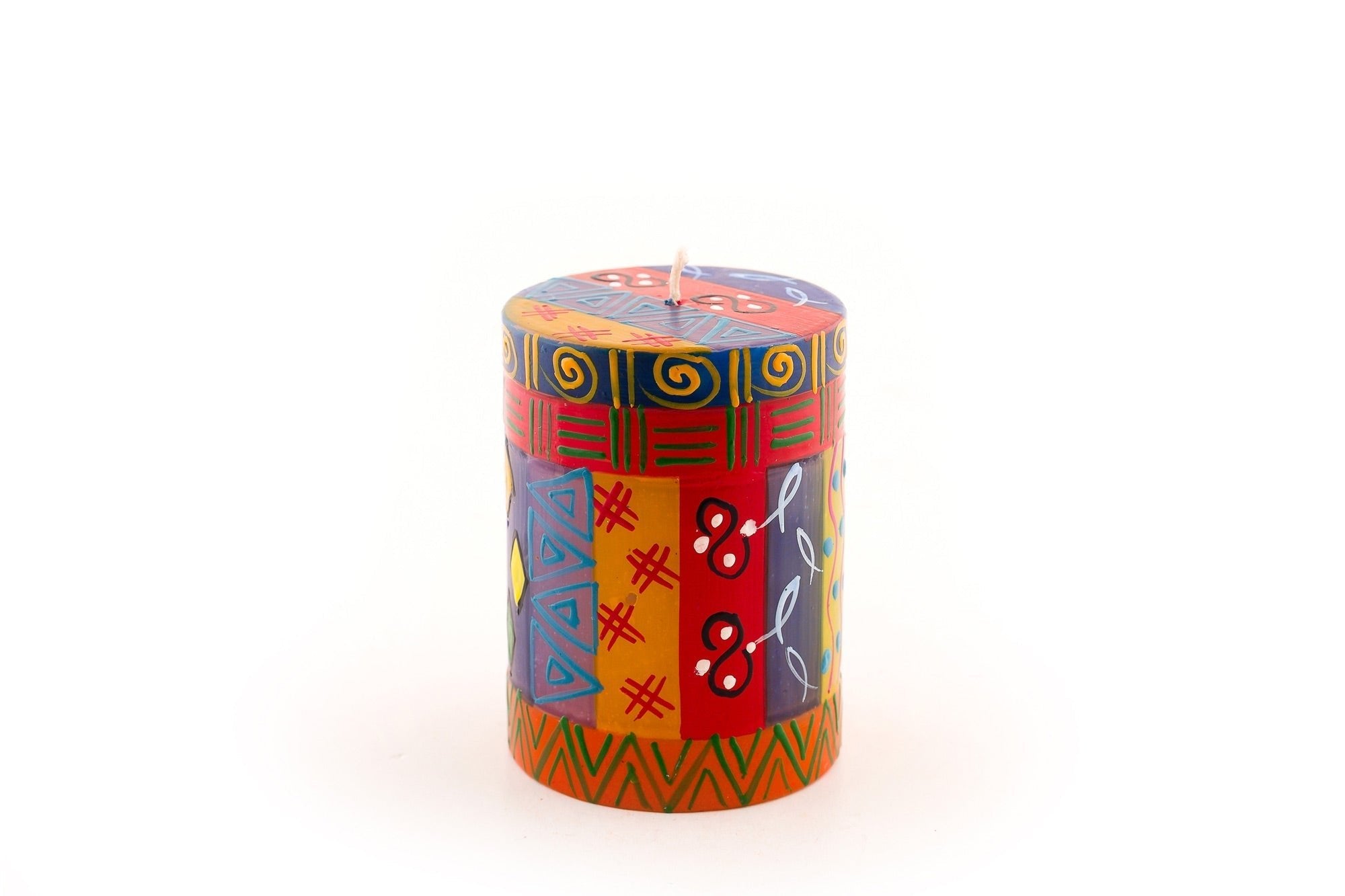 Multi Color Ethnic Painted Candles - Che Cose Belle