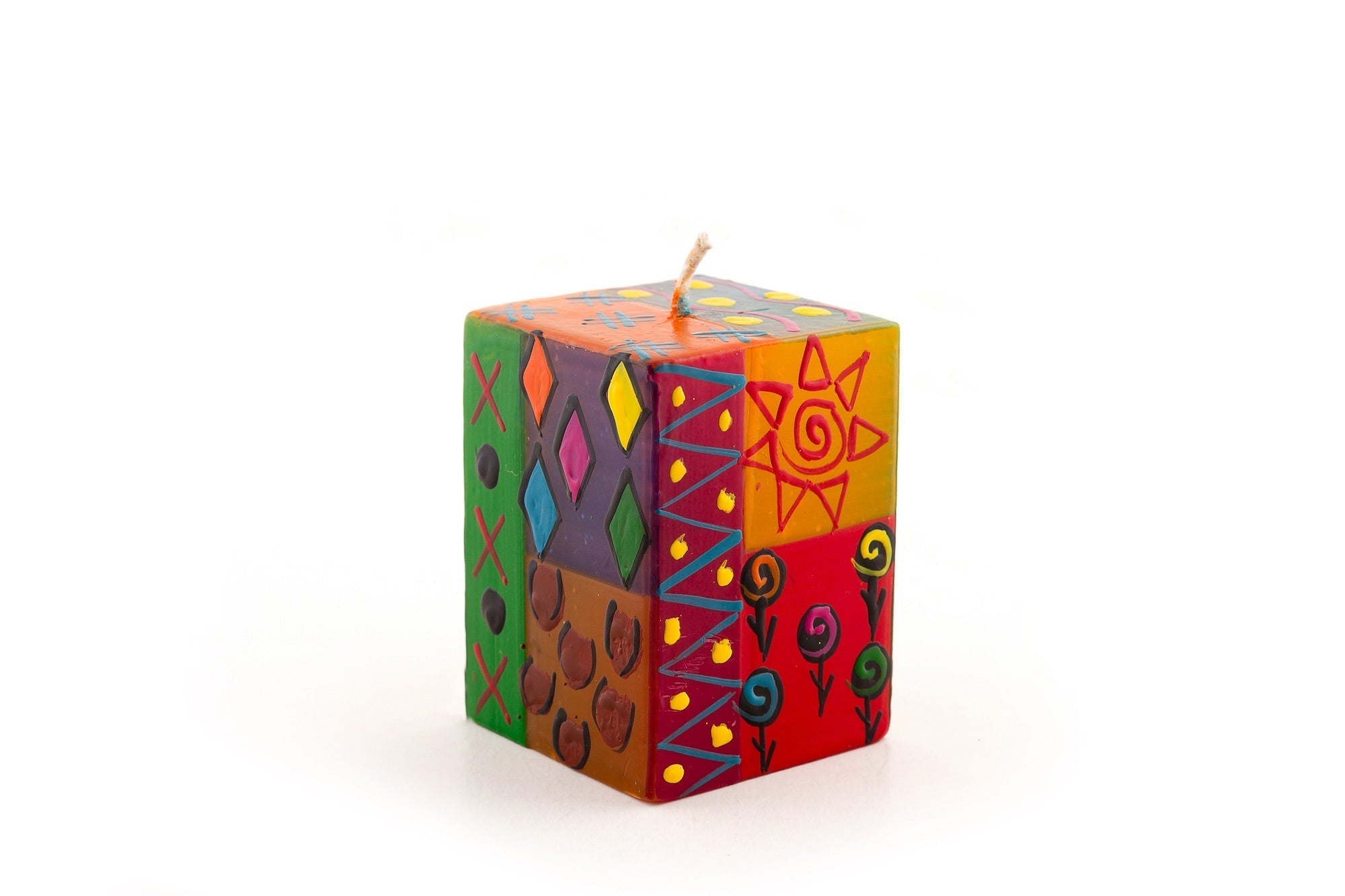 Multi Color Ethnic Painted Candles - Che Cose Belle