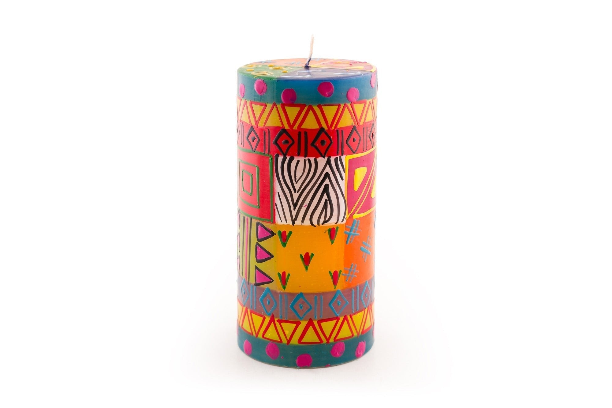 Multi Color Ethnic Painted Candles - Che Cose Belle