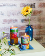 Multi Color Ethnic Painted Candles - Che Cose Belle
