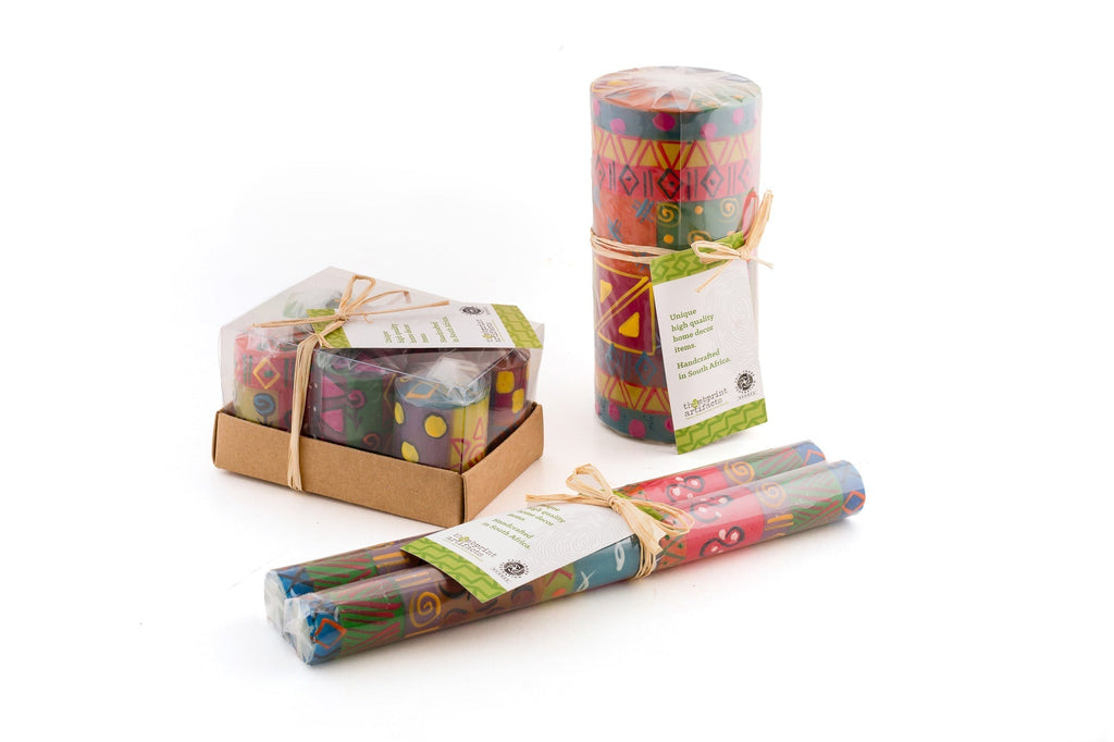 Multi Color Ethnic Painted Candles - Che Cose Belle