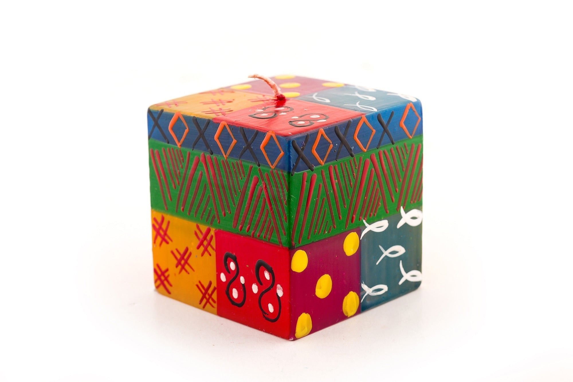 Multi Color Ethnic Painted Candles - Che Cose Belle