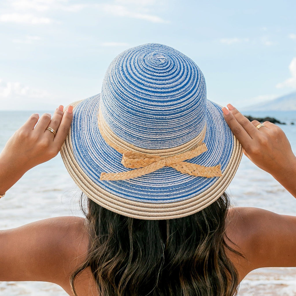 Multi - Stripe Bow Accent Sunhat - Che Cose Belle