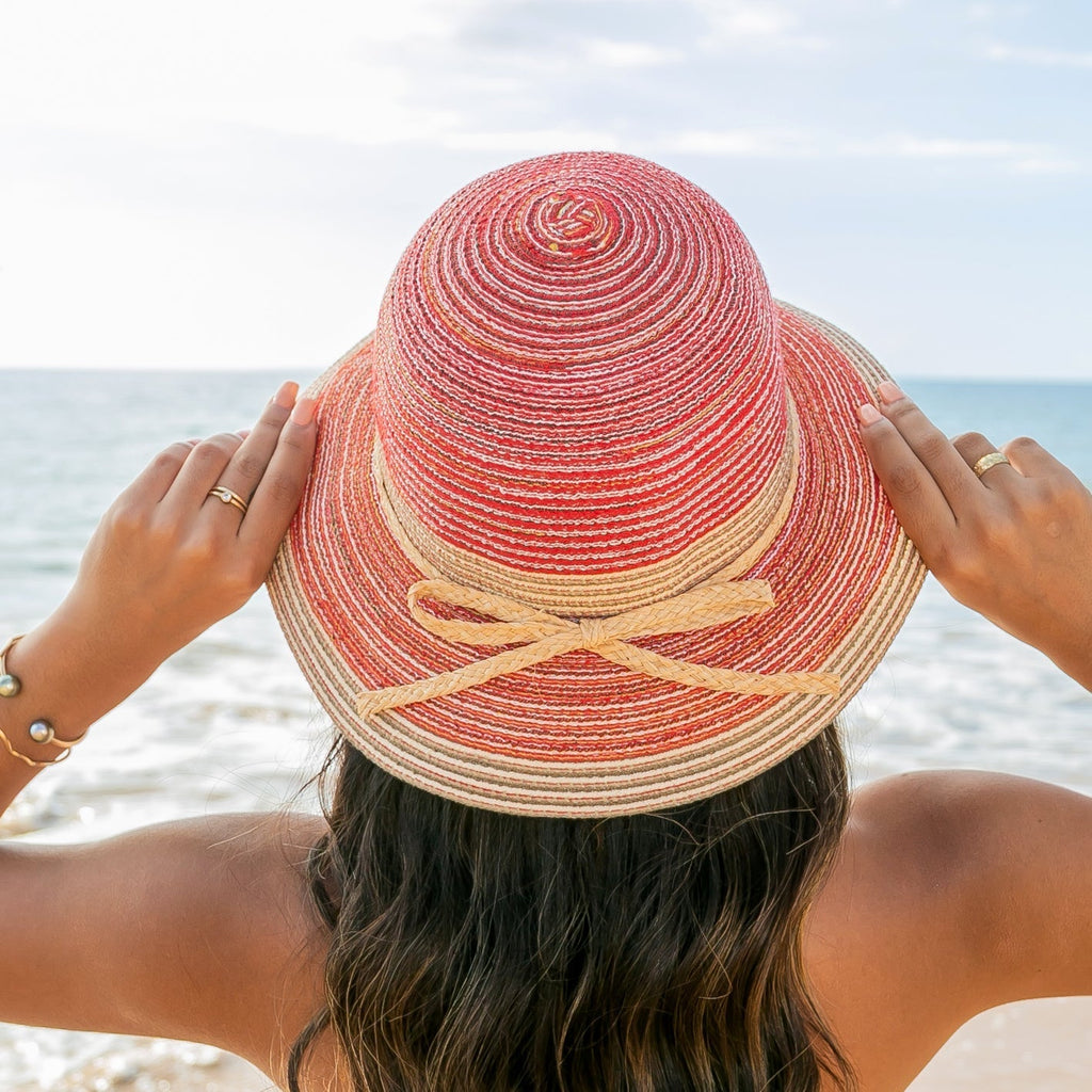 Multi - Stripe Bow Accent Sunhat - Che Cose Belle