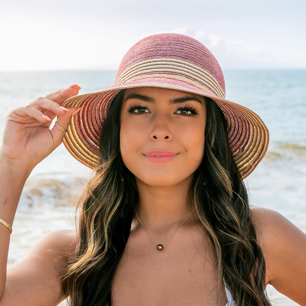 Multi - Stripe Bow Accent Sunhat - Che Cose Belle