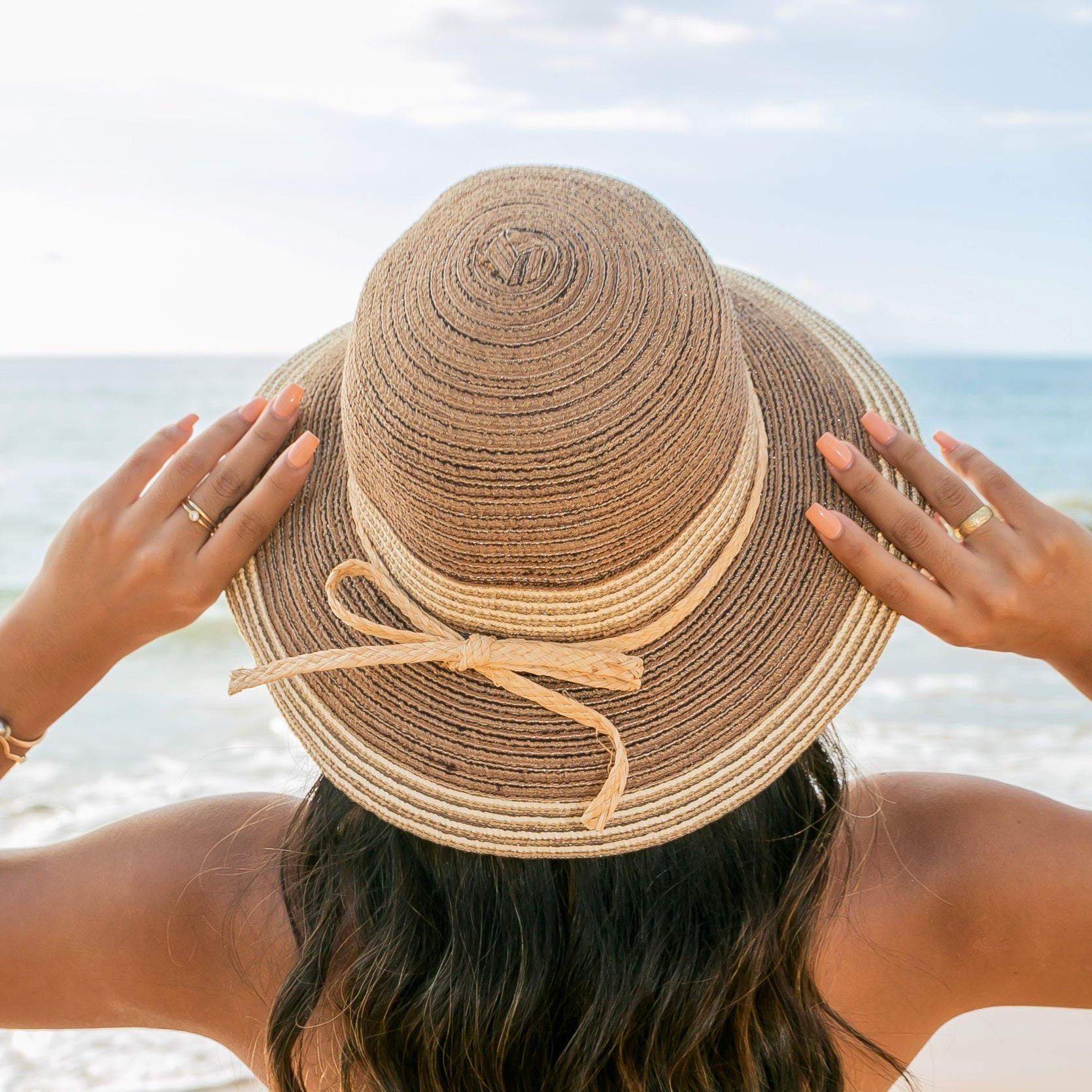 Multi - Stripe Bow Accent Sunhat - Che Cose Belle