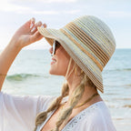 Multi - Stripe Bow Accent Sunhat - Che Cose Belle