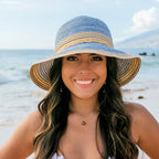 Multi - Stripe Bow Accent Sunhat - Che Cose Belle