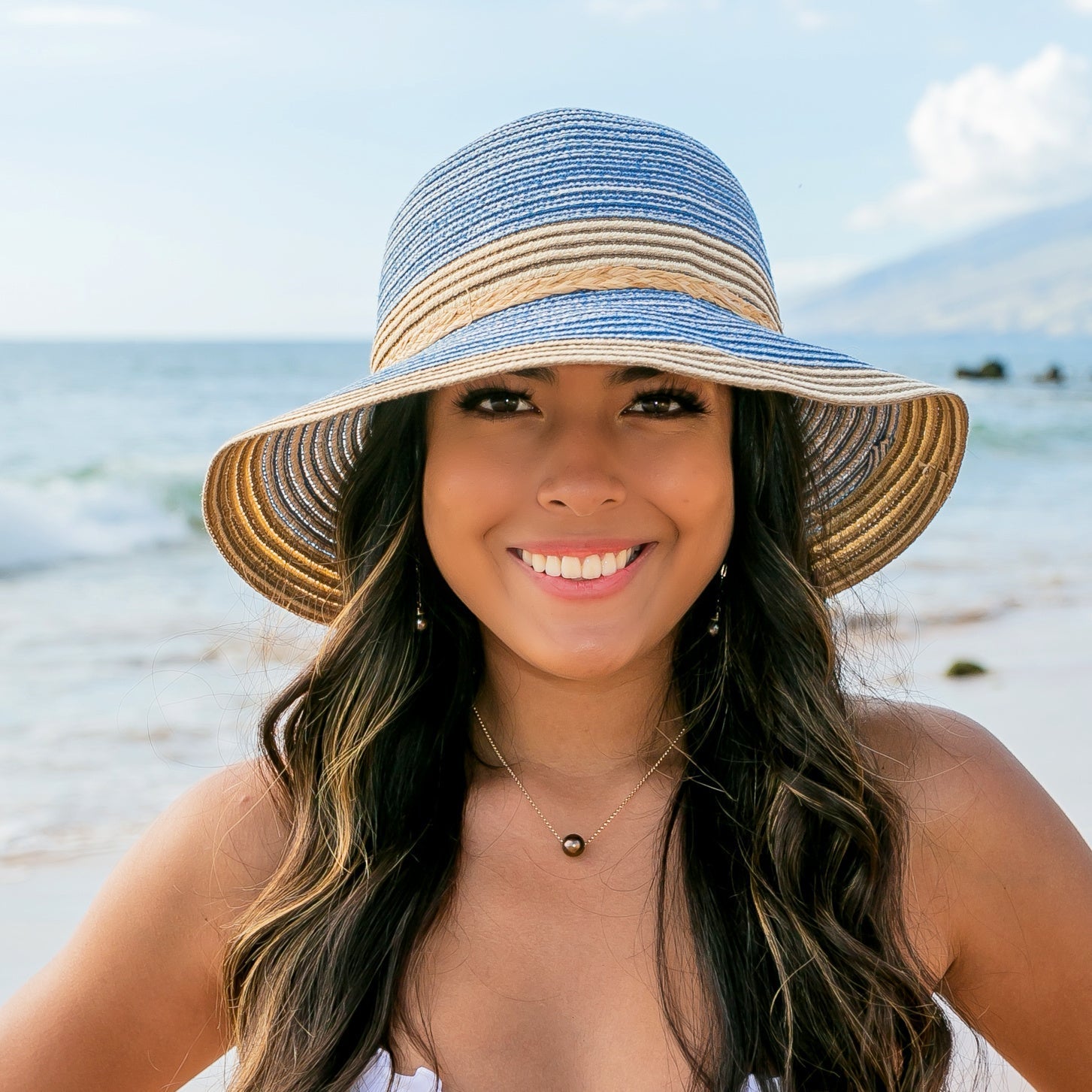 Multi - Stripe Bow Accent Sunhat - Che Cose Belle