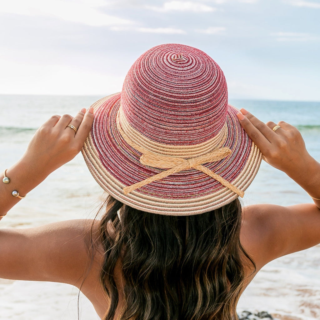 Multi - Stripe Bow Accent Sunhat - Che Cose Belle