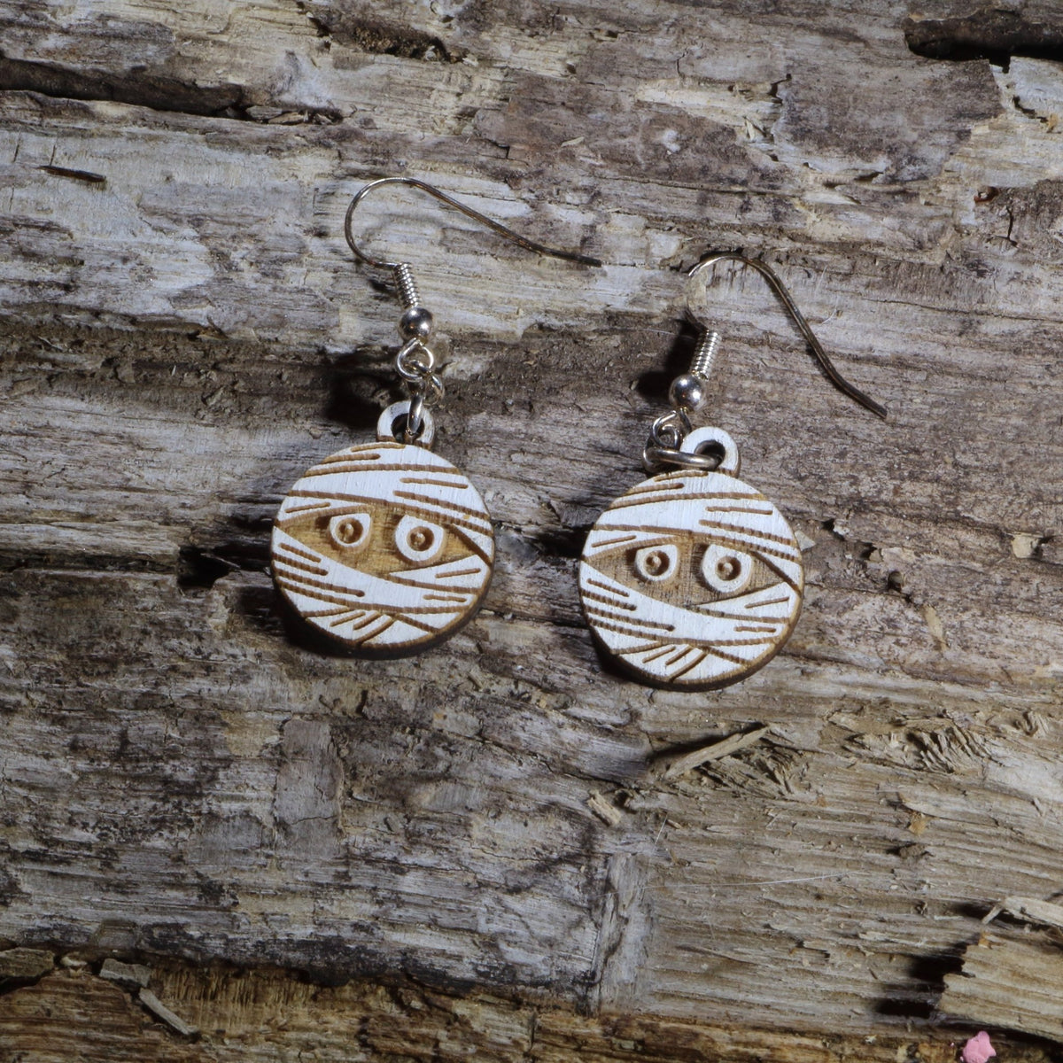 Mummy Wooden Dangle Earrings | Halloween Jewelry - Che Cose Belle