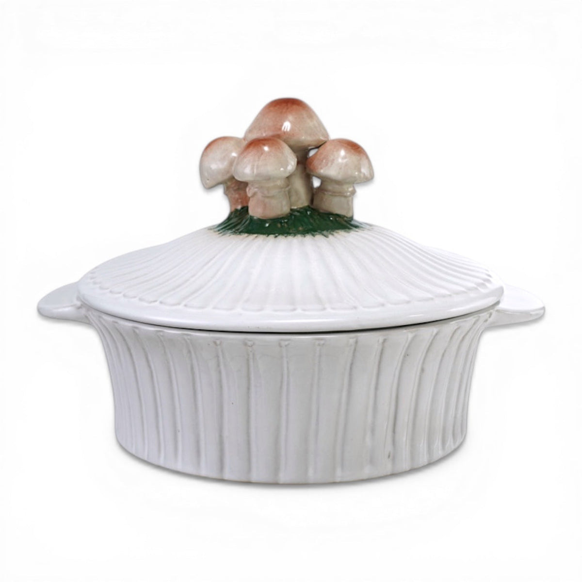 Mushroom Lid Ceramic Fluted Baker - Che Cose Belle