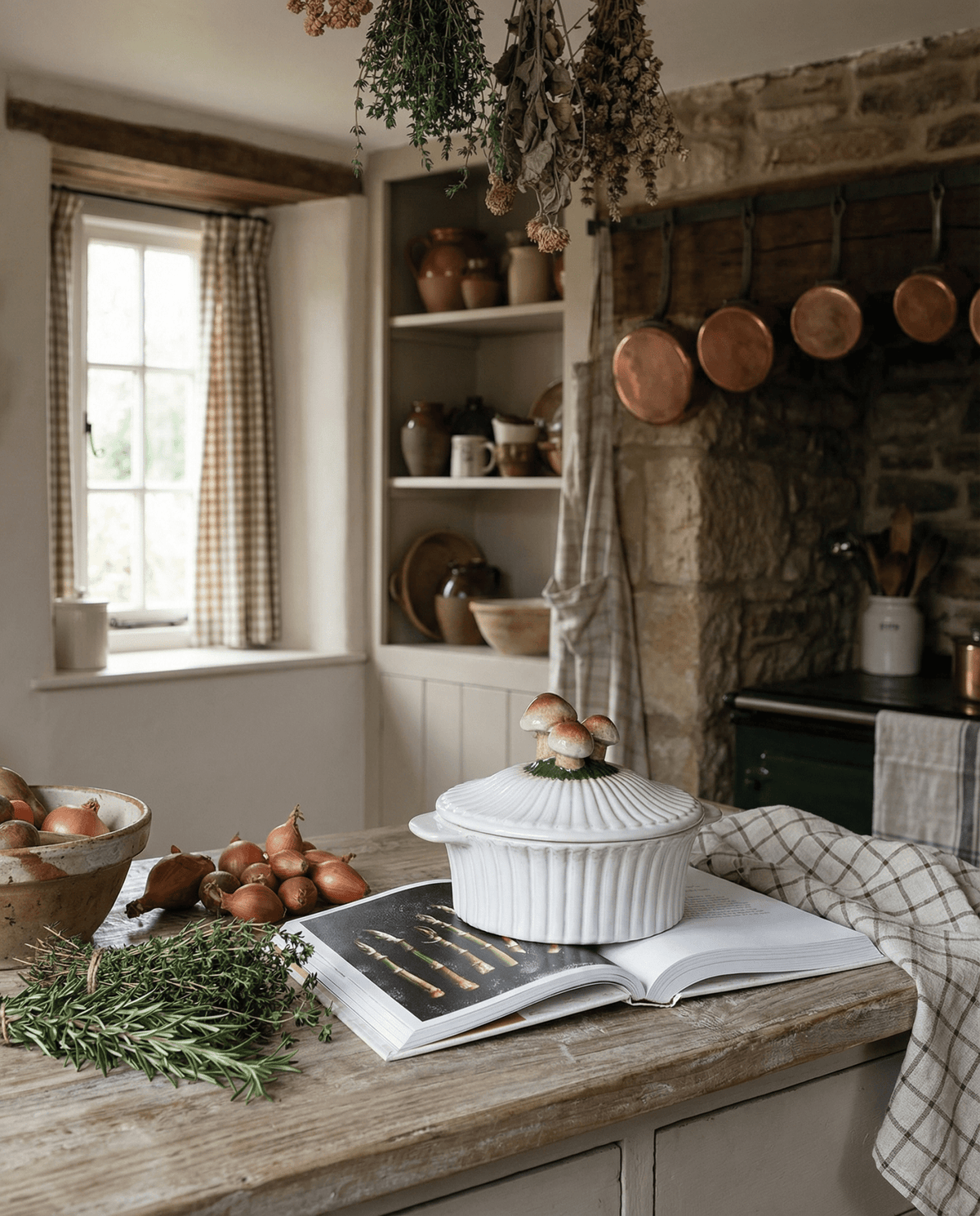 Mushroom Lid Ceramic Fluted Baker - Che Cose Belle