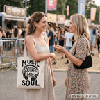 Music Soothes My Soul Tote Bag, Festival Concert Gift Shopper - Che Cose Belle