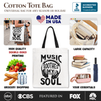 Music Soothes My Soul Tote Bag, Festival Concert Gift Shopper - Che Cose Belle