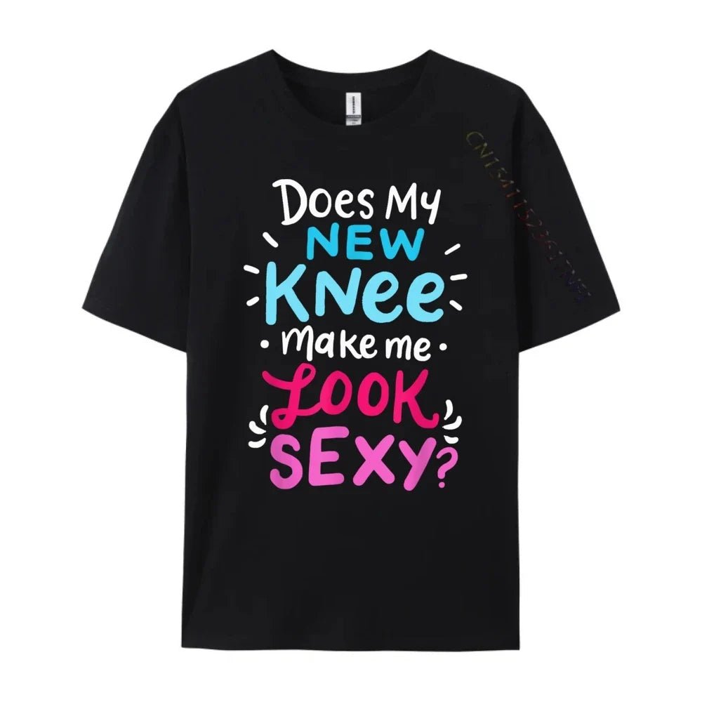 My New Knee Gift Funny Knee Replacement Surgery Joke Black Graphic Tees Men's Clothing Easter Sunday - Che Cose Belle