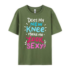 My New Knee Gift Funny Knee Replacement Surgery Joke Black Graphic Tees Men's Clothing Easter Sunday - Che Cose Belle