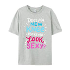 My New Knee Gift Funny Knee Replacement Surgery Joke Black Graphic Tees Men's Clothing Easter Sunday - Che Cose Belle