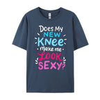 My New Knee Gift Funny Knee Replacement Surgery Joke Black Graphic Tees Men's Clothing Easter Sunday - Che Cose Belle