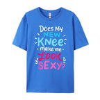 My New Knee Gift Funny Knee Replacement Surgery Joke Black Graphic Tees Men's Clothing Easter Sunday - Che Cose Belle