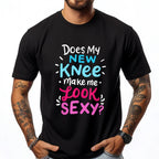 My New Knee Gift Funny Knee Replacement Surgery Joke Black Graphic Tees Men's Clothing Easter Sunday - Che Cose Belle