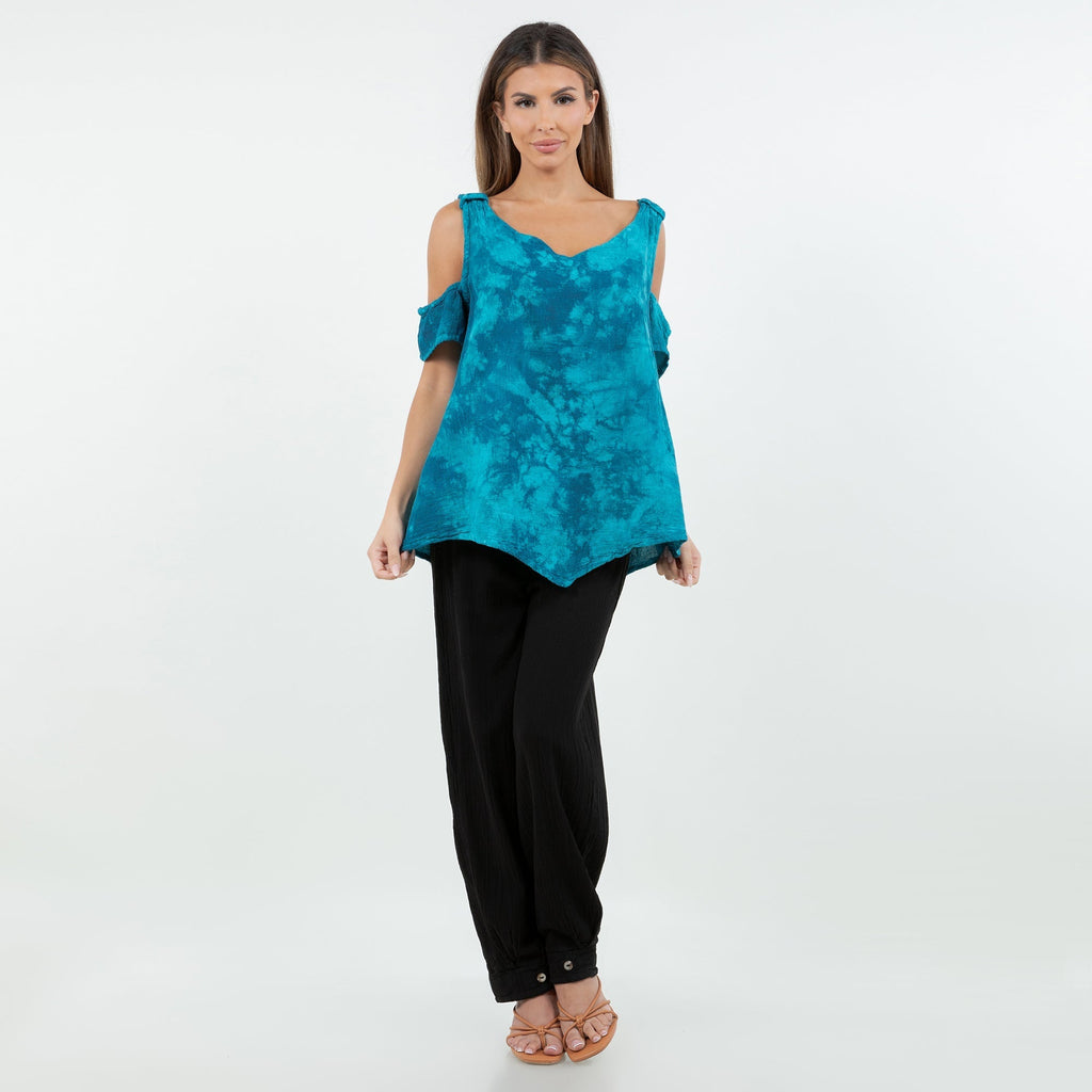 Mylie Cold Shoulder Top 100% Cotton Gauze - Che Cose Belle