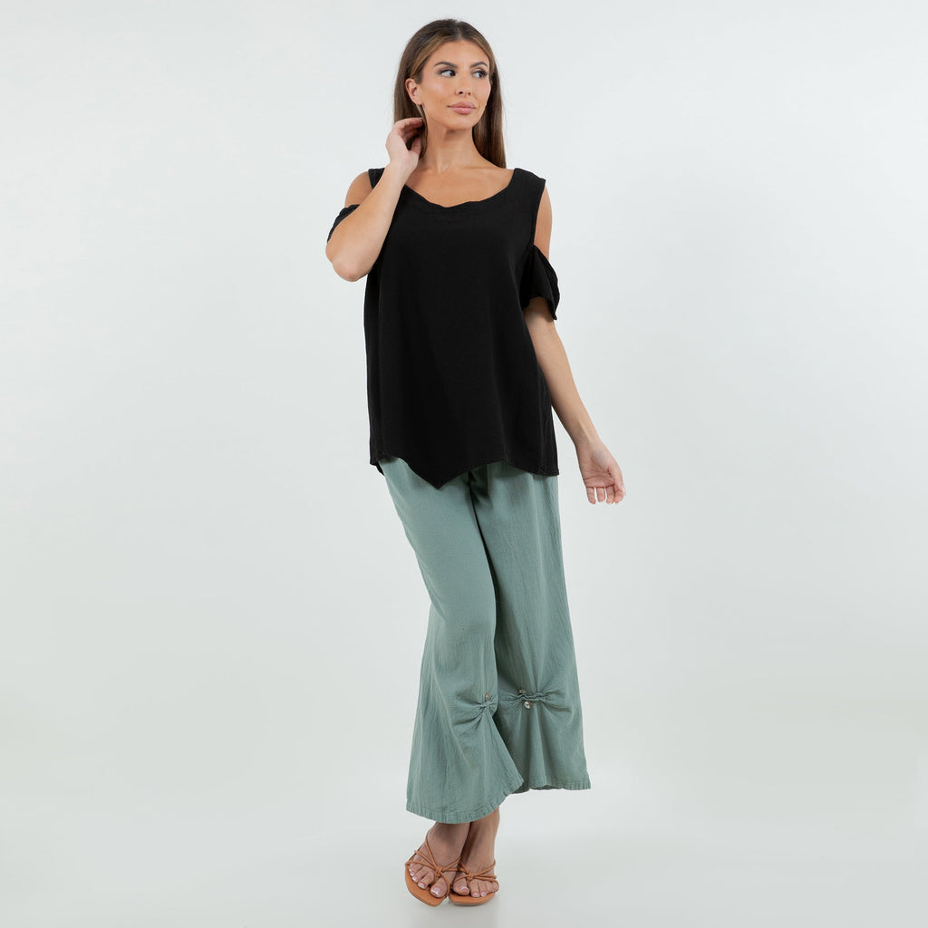 Mylie Cold Shoulder Top 100% Cotton Gauze - Che Cose Belle