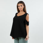 Mylie Cold Shoulder Top 100% Cotton Gauze - Che Cose Belle