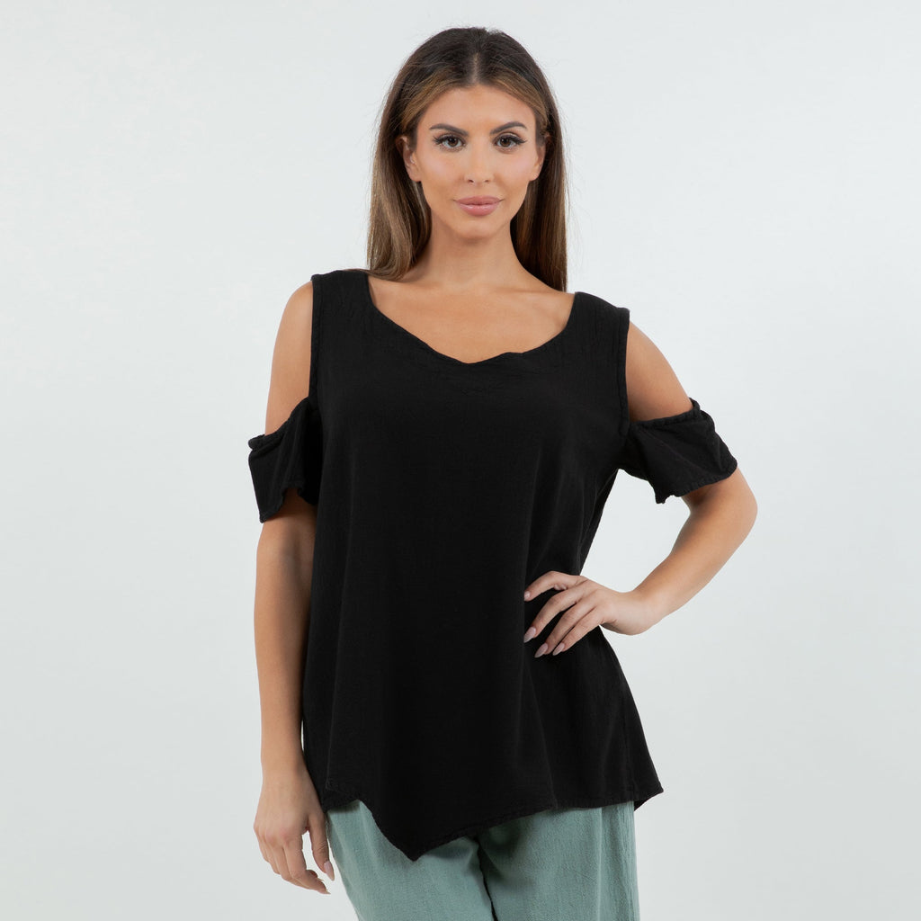 Mylie Cold Shoulder Top 100% Cotton Gauze - Che Cose Belle