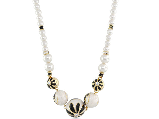 Fab Pink Flower Enamel Necklace
