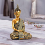 Nacome Meditating Seated Thai Buddha Statue Praying Collectibles Figurines,Zen Garden Buddha Sculpture - Indoor/Outdoor Decor for Home,Porch Yard Art Decoration,polyresin,Gold Buddah,Gift - Che Cose Belle