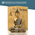 Nacome Meditating Seated Thai Buddha Statue Praying Collectibles Figurines,Zen Garden Buddha Sculpture - Indoor/Outdoor Decor for Home,Porch Yard Art Decoration,polyresin,Gold Buddah,Gift - Che Cose Belle