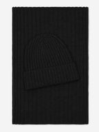 Napoli (black) - Italian 100% cashmere ribbed scarf (unisex) - Che Cose Belle
