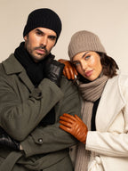 Napoli (black) - Italian 100% cashmere ribbed scarf (unisex) - Che Cose Belle