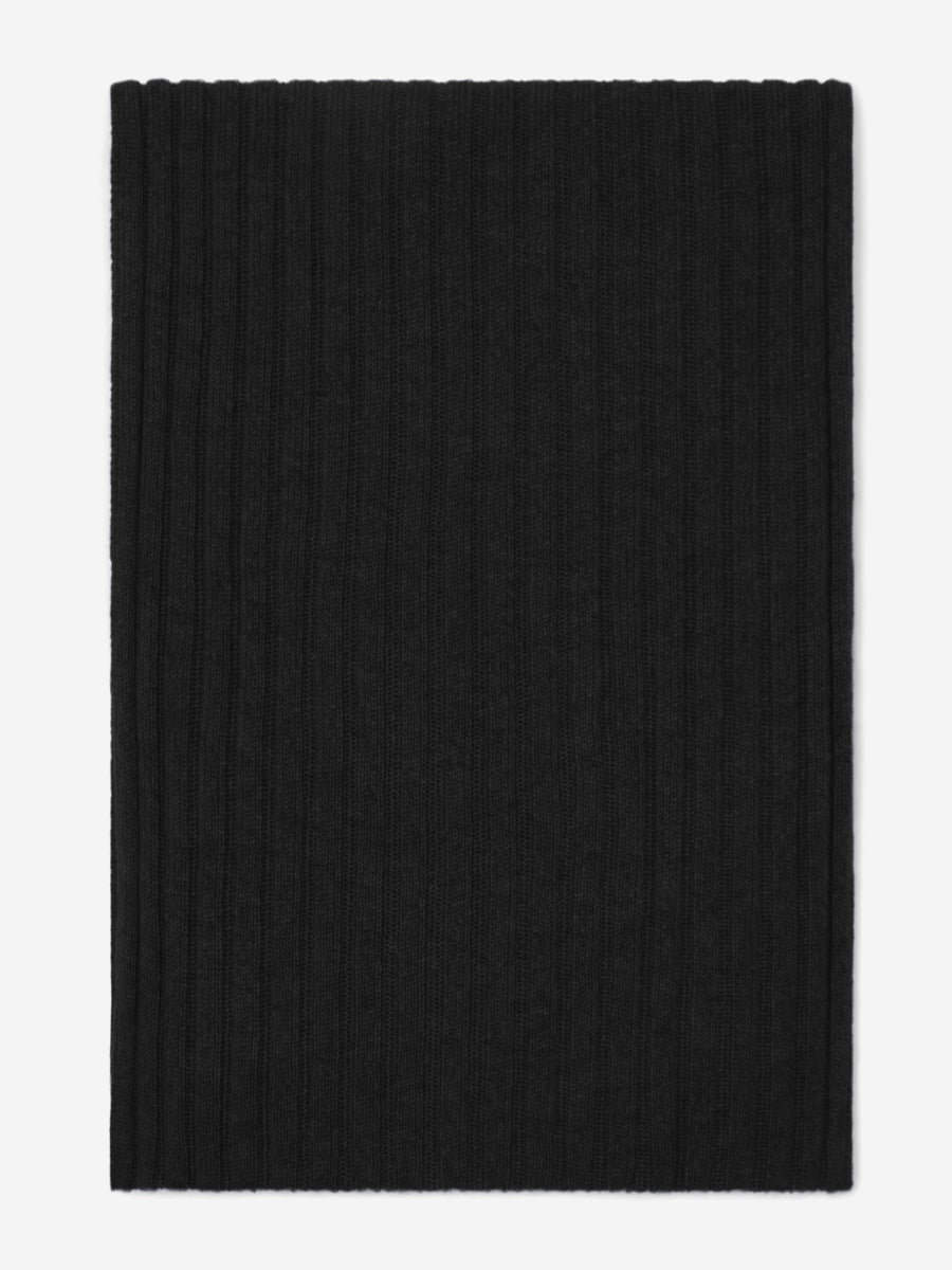 Napoli (black) - Italian 100% cashmere ribbed scarf (unisex) - Che Cose Belle