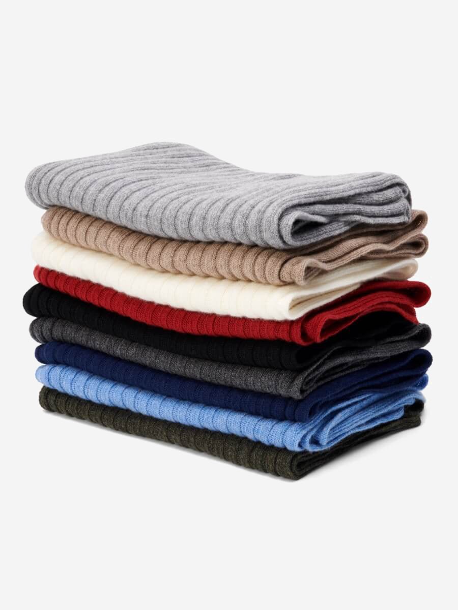 Napoli (dark grey) - Italian 100% cashmere ribbed scarf (unisex) - Che Cose Belle