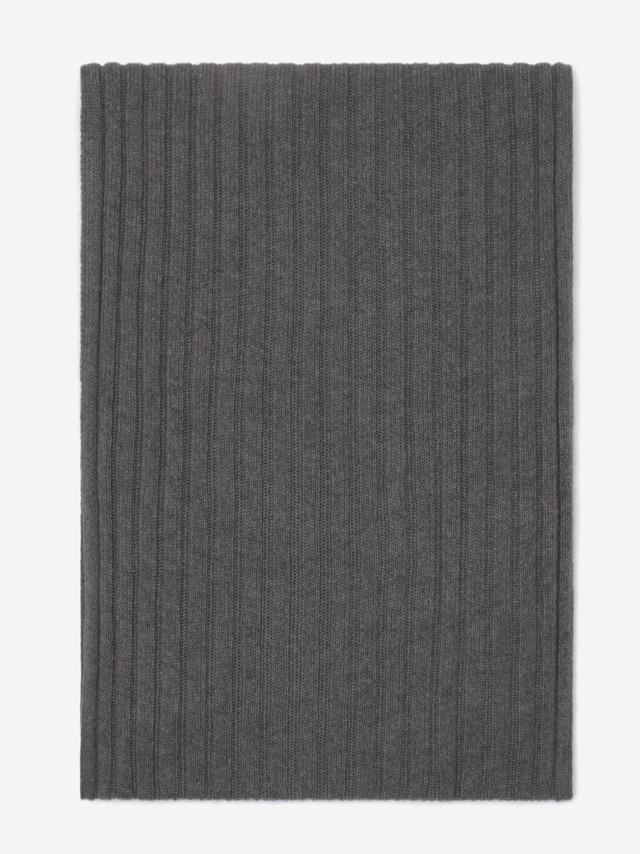 Napoli (dark grey) - Italian 100% cashmere ribbed scarf (unisex) - Che Cose Belle