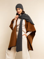Napoli (dark grey) - Italian 100% cashmere ribbed scarf (unisex) - Che Cose Belle
