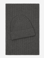 Napoli (dark grey) - Italian 100% cashmere ribbed scarf (unisex) - Che Cose Belle