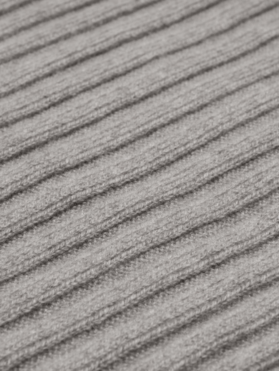 Napoli (light grey) - Italian 100% cashmere ribbed scarf (unisex) - Che Cose Belle