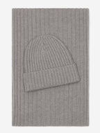 Napoli (light grey) - Italian 100% cashmere ribbed scarf (unisex) - Che Cose Belle
