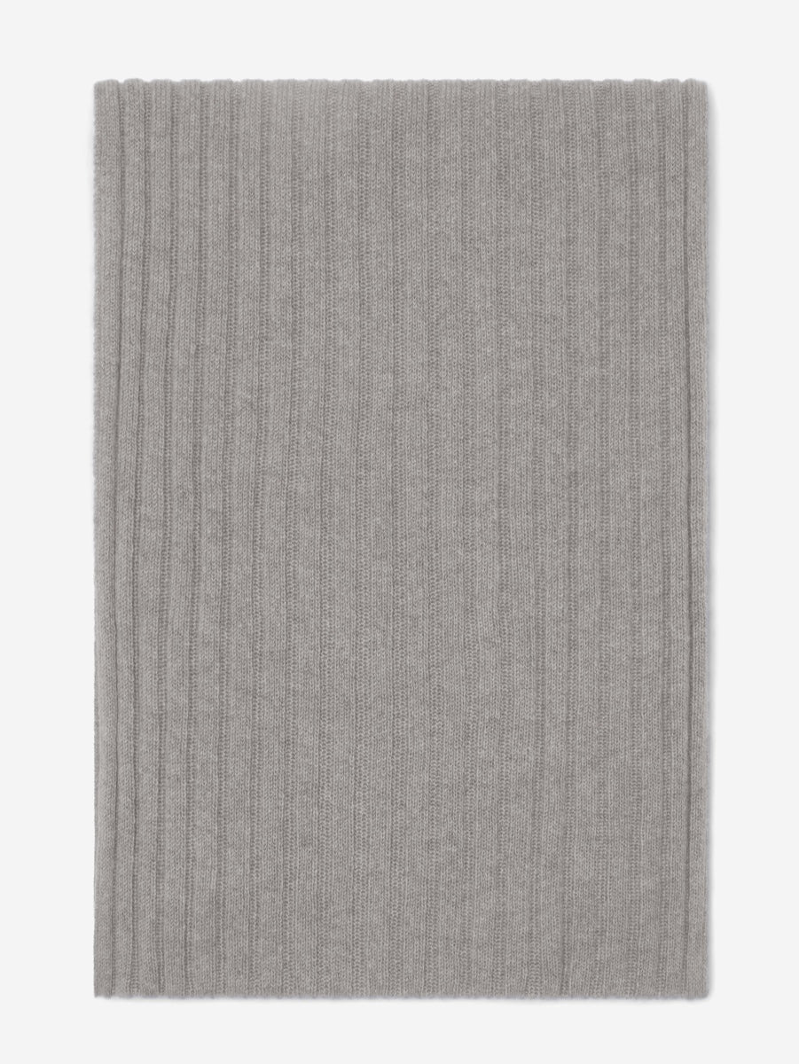 Napoli (light grey) - Italian 100% cashmere ribbed scarf (unisex) - Che Cose Belle
