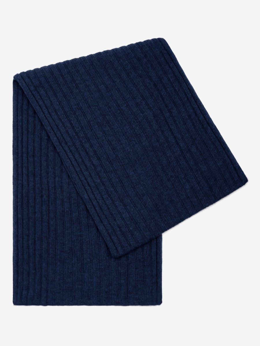 Napoli (navy blue) - Italian 100% cashmere ribbed scarf (unisex) - Che Cose Belle