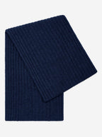Napoli (navy blue) - Italian 100% cashmere ribbed scarf (unisex) - Che Cose Belle