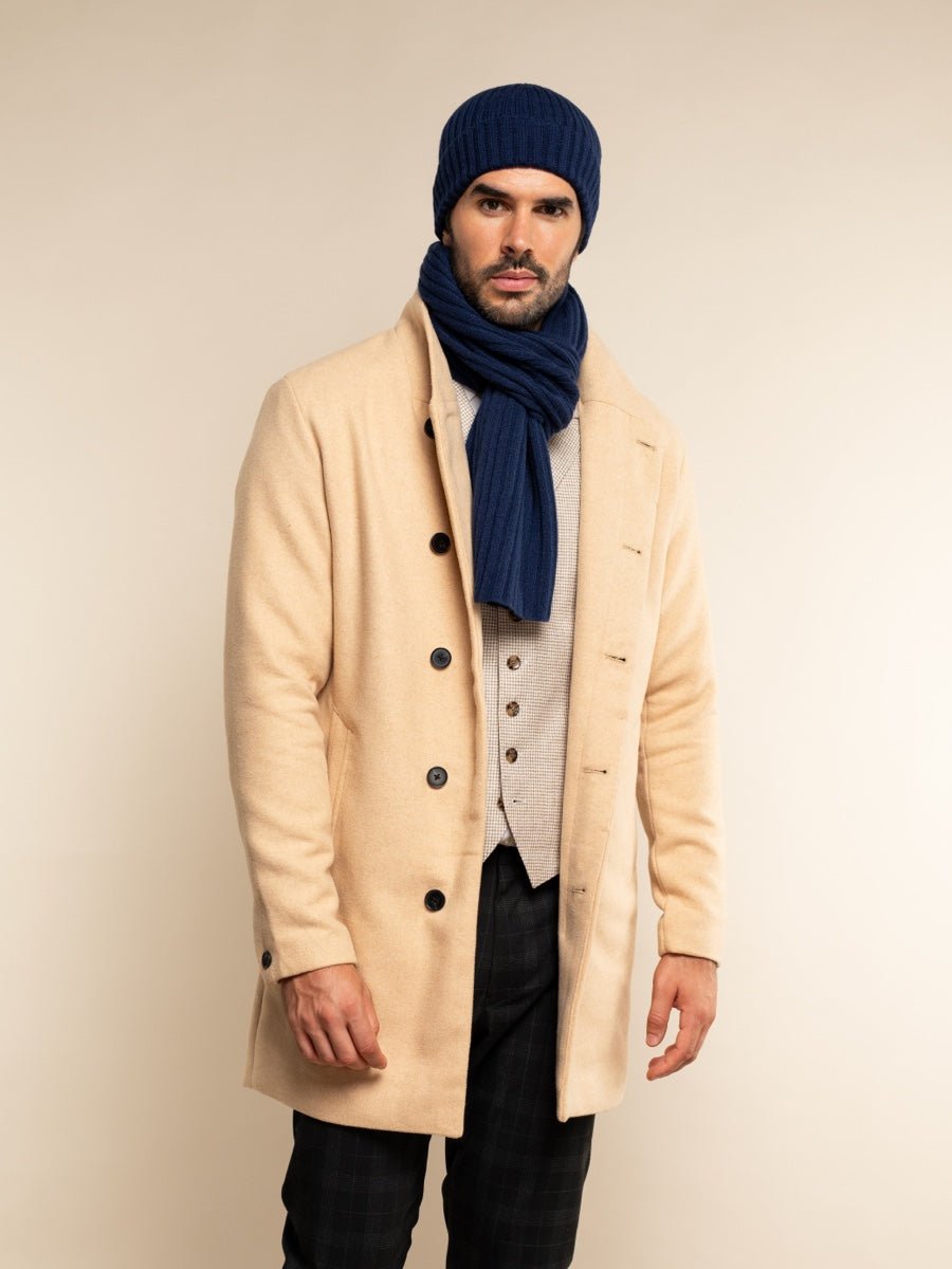Napoli (navy blue) - Italian 100% cashmere ribbed scarf (unisex) - Che Cose Belle